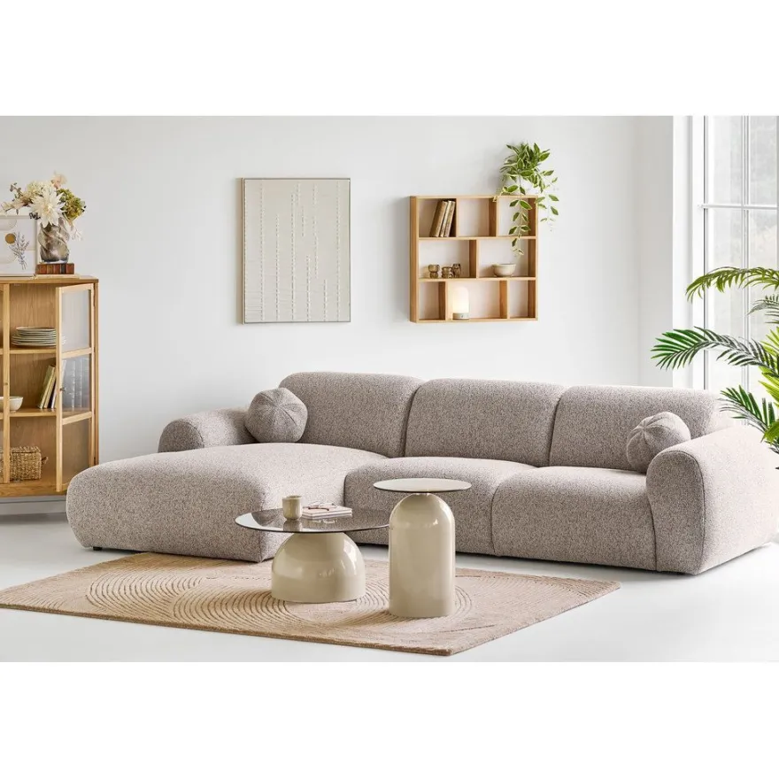 Divaanisohva House Nordic Clyde, 4-istuttava, vasen, ruskeanharmaa