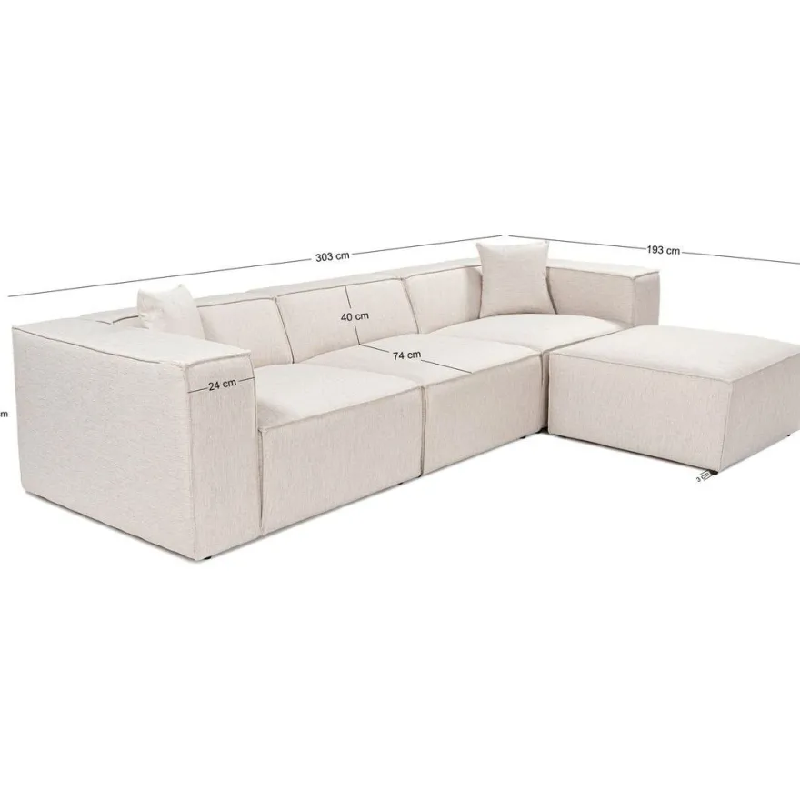 Divaanisohva Linento Furniture Lora, 3-istuttava, oikea