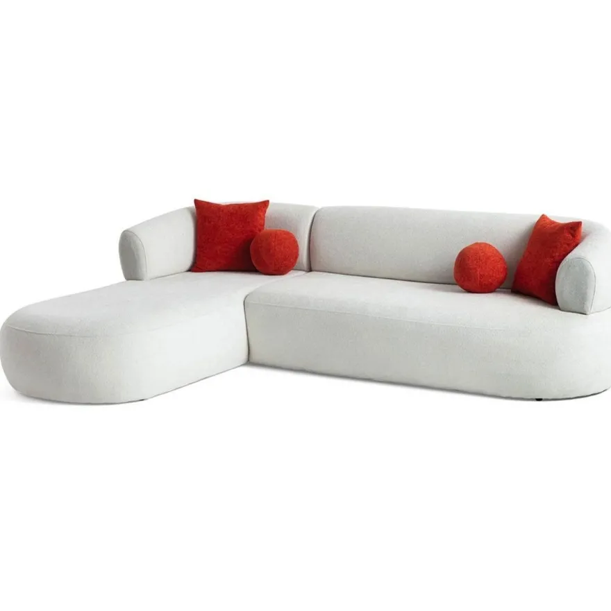 Divaanisohva Linento Furniture Roma, 3-istuttava, vasen, valkoinen