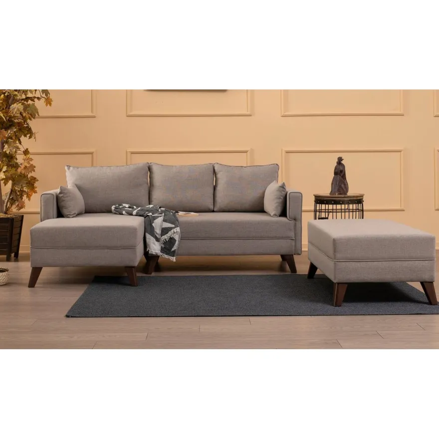 Divaanivuodesohva rahilla Linento Furniture Bella, 3-istuttava, vasen
