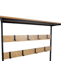 Eteisen hylly Home4You Hedvig 100x36x180cm, saarni/musta