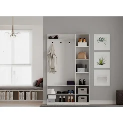 Eteisen säilytyskokonaisuus Linento Furniture Rb-054, mattavalkoinen