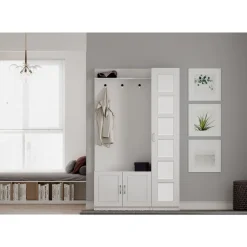 Eteisen säilytyskokonaisuus Linento Furniture Rb-054, mattavalkoinen