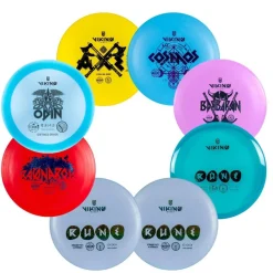 Frisbeegolfsetti Viking Discs Challenger, sis. kori, 8 kiekkoa ja varustelaukku