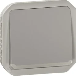 Hakuvalollinen painikemekanismi Legrand Plexo 1 NO 10 A IP55, harmaa