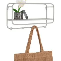 Hattuhylly ja naulakko House Nordic Feira, 45x15x25c, viileä harmaa