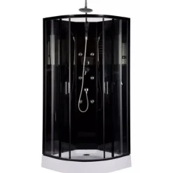 Hierova suihkukaappi Harma Black Onyx, 85 x 85 x 220 cm, kirkas lasi, avoin yläosa