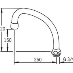 HU-juoksuputki Oras 213525 pituus 250 mm