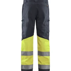 Huomiohousut Blåkläder 1551 Highvis Stretch, harmaa/huomiokeltainen