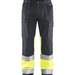 Huomiohousut Blåkläder 1551 Highvis Stretch, harmaa/huomiokeltainen
