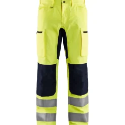 Huomiohousut Blåkläder 1585 Highvis Stretch, huomiokeltainen/musta