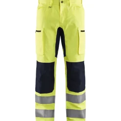 Huomiohousut Blåkläder 1585 Highvis Stretch, huomiokeltainen/musta