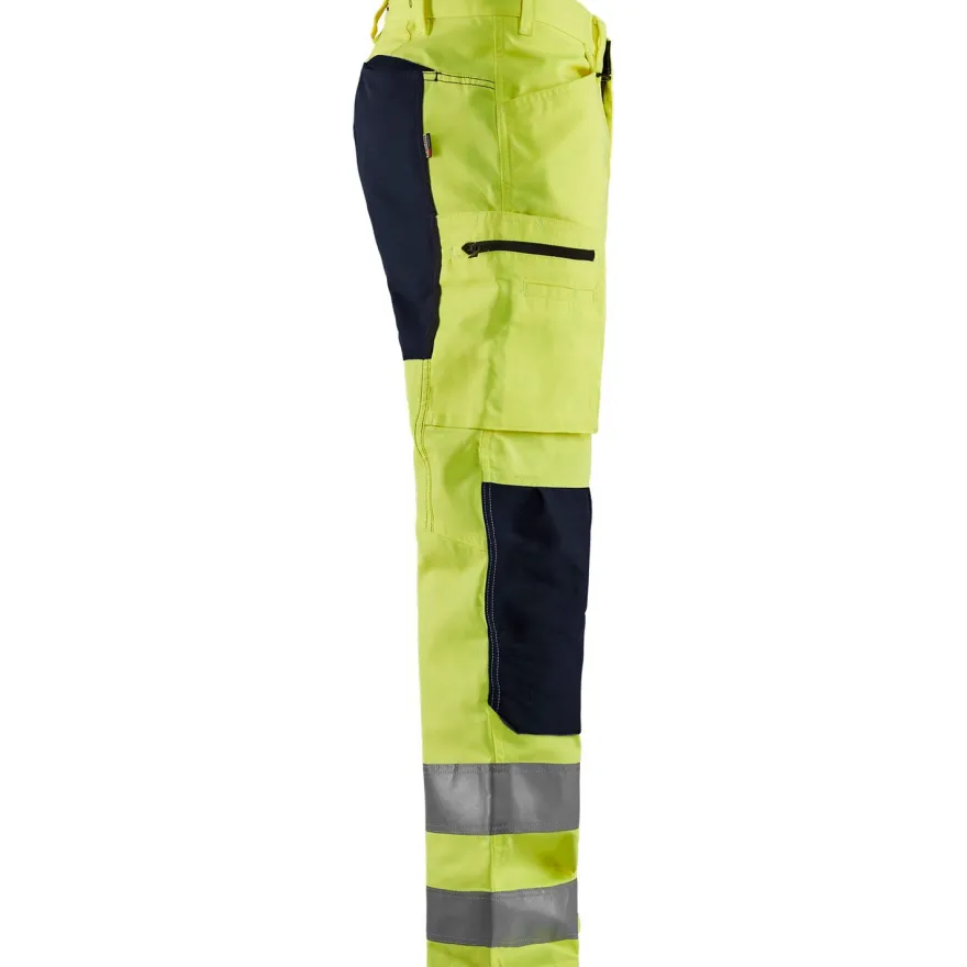 Huomiohousut Blåkläder 1585 Highvis Stretch, huomiokeltainen/musta