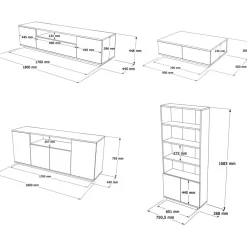 Huonekalusetti Linento Furniture FR19-AW mänty/valkoinen