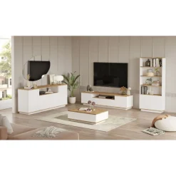 Huonekalusetti Linento Furniture FR19-AW mänty/valkoinen