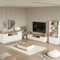 Huonekalusetti Linento Furniture FR19-AW mänty/valkoinen