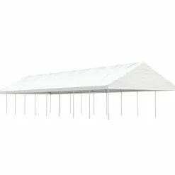 Huvimaja katolla valkoinen 20,07x5,88x3,75 m polyeteeni