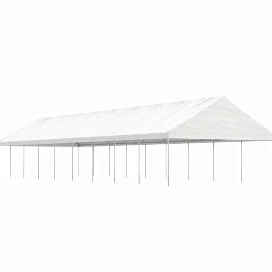 Huvimaja katolla valkoinen 20,07x5,88x3,75 m polyeteeni