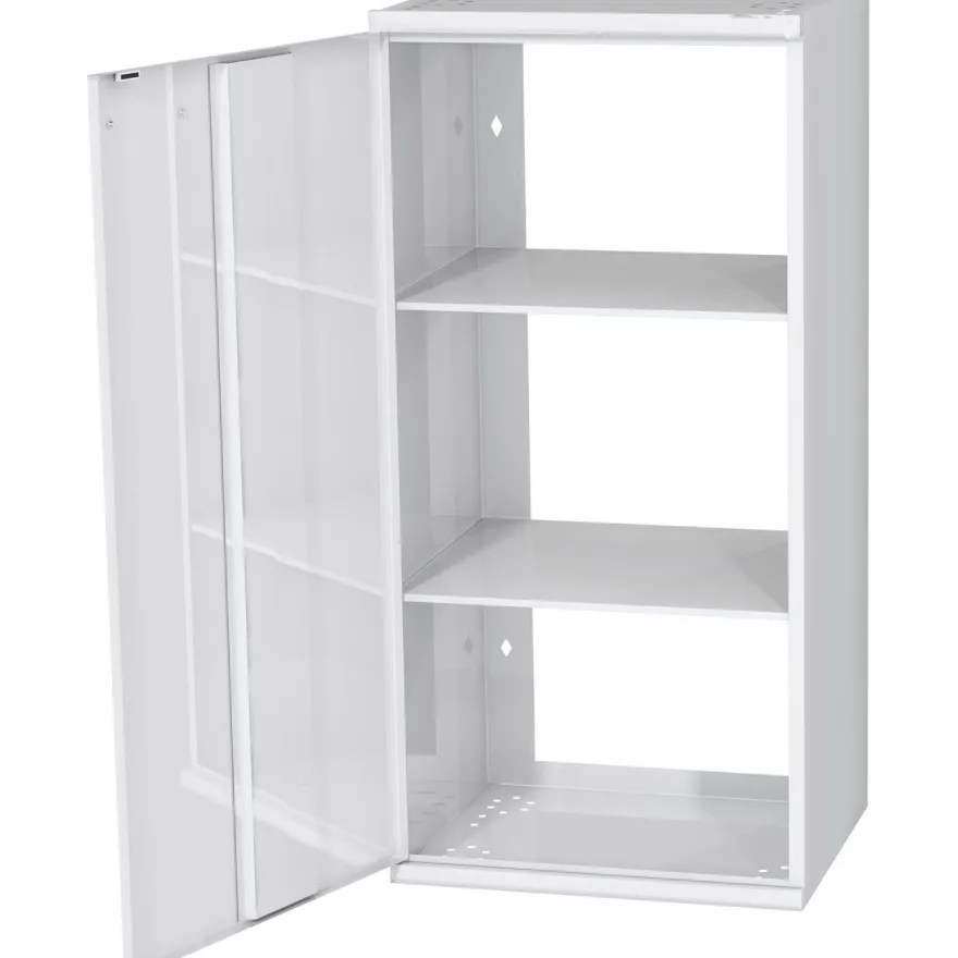 Hyllykaappi Polaria 500x850x350 mm, alakaappi vasenkätinen, 2 hyllyä, valkoinen