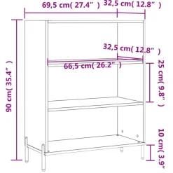 Hyllykaappi, 69,5x32,5x90 cm tekninen puu, eri värejä (29751)