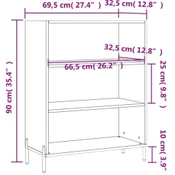 Hyllykaappi, 69,5x32,5x90 cm tekninen puu, eri värejä (29751)