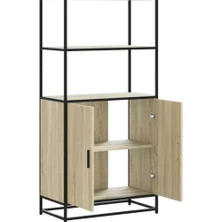Hyllykkö/Kaappi 68x35x139 cm, suunniteltu puu ja metalli, eri värejä (42146)