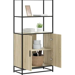 Hyllykkö/Kaappi 68x35x139 cm, suunniteltu puu ja metalli, eri värejä (42146)