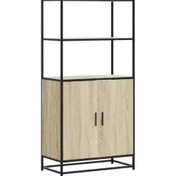Hyllykkö/Kaappi 68x35x139 cm, suunniteltu puu ja metalli, eri värejä (42146)