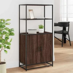 Hyllykkö/Kaappi 68x35x139 cm, suunniteltu puu ja metalli, eri värejä (42146)