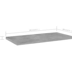 Hyllylevyt 4 kpl betoninharmaa 40x20x1,5 cm lastulevy