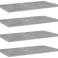 Hyllylevyt 4 kpl betoninharmaa 40x20x1,5 cm lastulevy