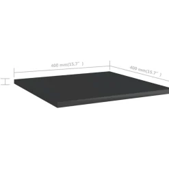 Hyllylevyt 8 kpl korkeakiilto musta 40x40x1,5 cm