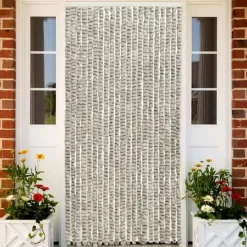 Hyönteisverho vaalean- ja tummanharmaa 90x220 cm chenille