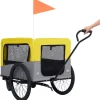 2-in-1 lemmikkikärry pyörään/juoksurattaat keltainen ja harmaa