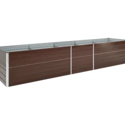 Istutuslaatikko galv. teräs 400x80x45 cm ruskea