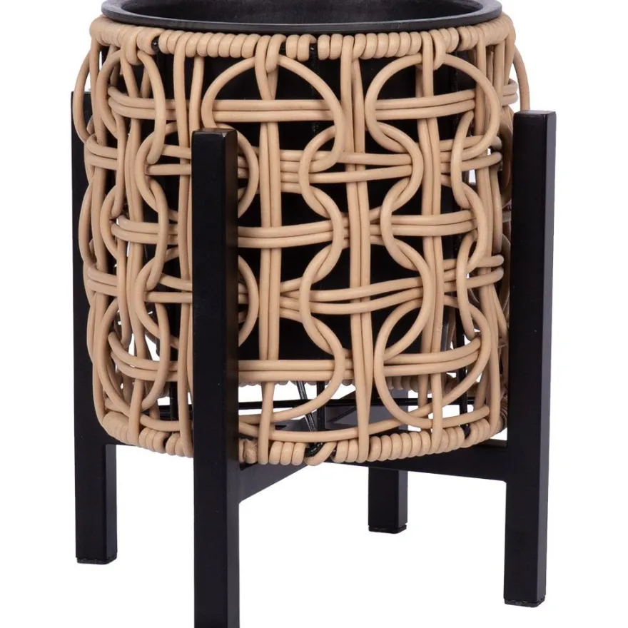 Istutuslaatikko Home4You WICKER jalustalla 20x20xK23 cm, vaaleanruskea