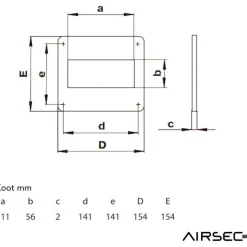 IV-kanavan läpivientilevy Airsec 55x110 mm, muovi