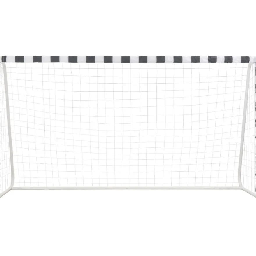 Jalkapallomaali, 300x160x90cm, metalli, musta/valkoinen