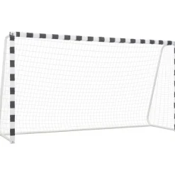 Jalkapallomaali, 300x160x90cm, metalli, musta/valkoinen