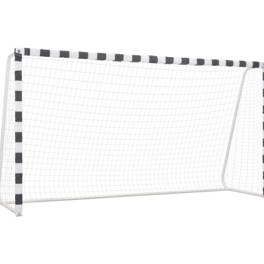 Jalkapallomaali, 300x160x90cm, metalli, musta/valkoinen