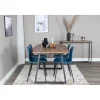 Jatkettava ruokailuryhmä Venture Home, 160/200x85cm pähkinänruskea Inca-pöytä + 4 sinistä Arctic-tuolia
