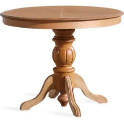 Jatkettava ruokapöytä Linento Furniture Eva, Ø118cm, ruskea