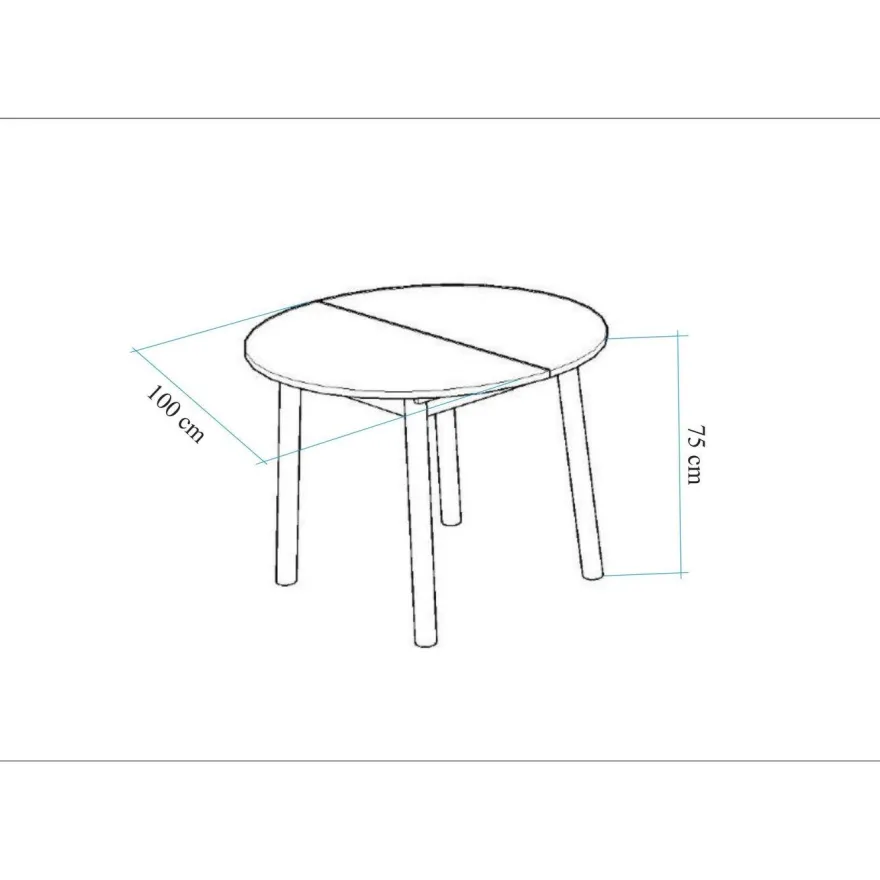 Jatkettava ruokapöytä Linento Furniture Oliver, eri värejä