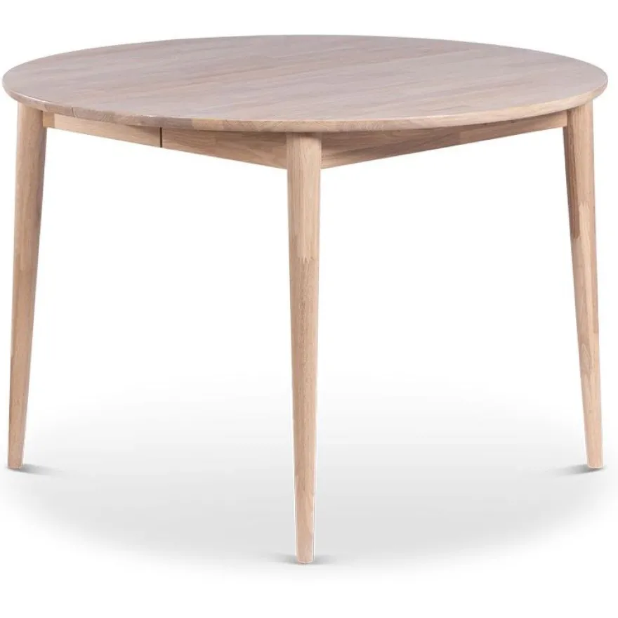 Jatkettava ruokapöytä Stenexpo Odense Ø110/150x75cm valkoöljytty tammi