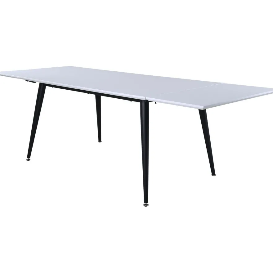 Jatkettava ruokapöytä Venture Home Jimmy, 150x90cm, valkoinen/musta