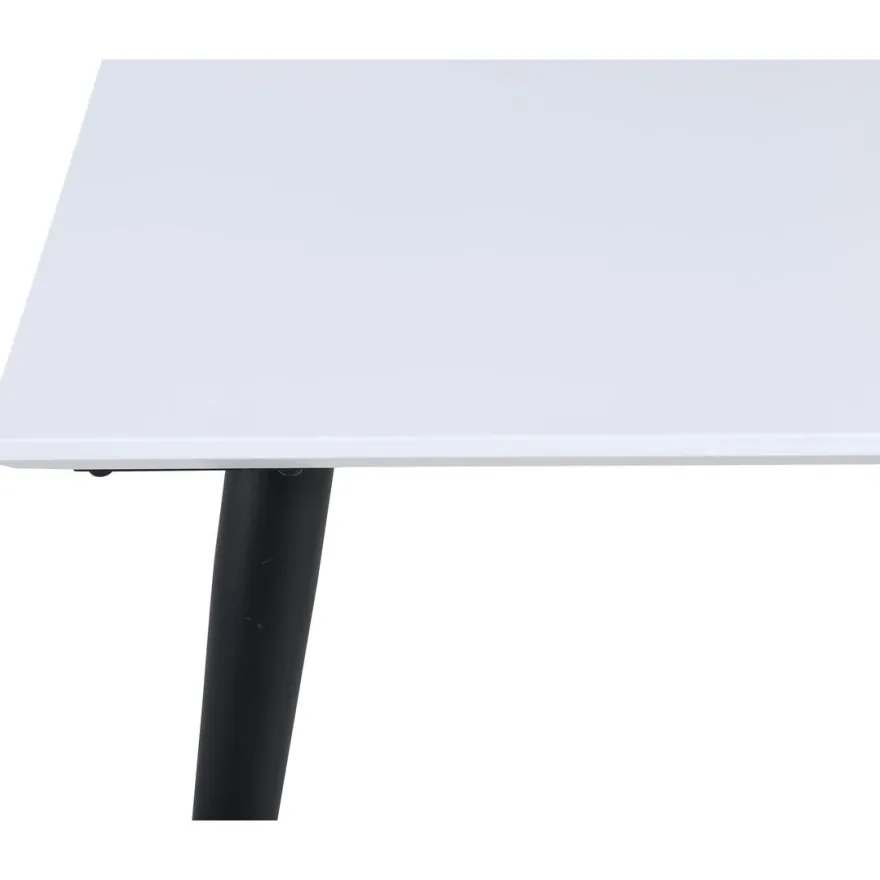 Jatkettava ruokapöytä Venture Home Jimmy, 150x90cm, valkoinen/musta
