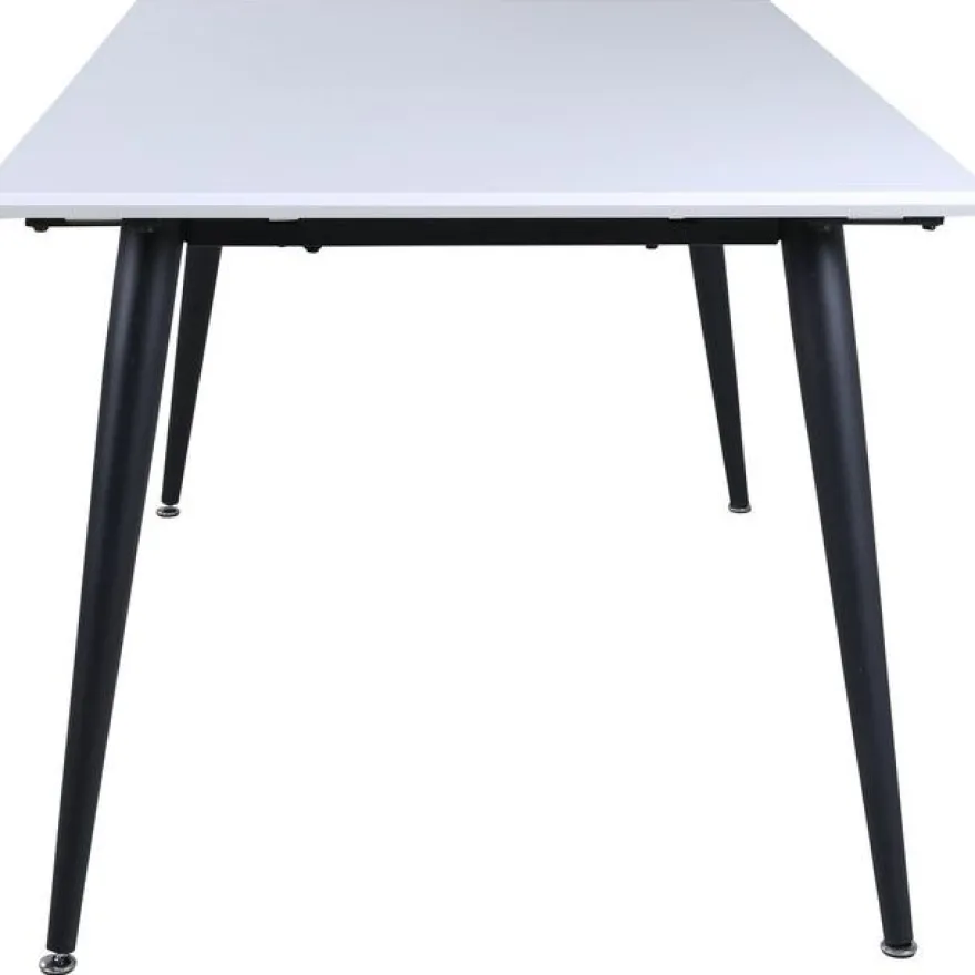 Jatkettava ruokapöytä Venture Home Jimmy, 150x90cm, valkoinen/musta