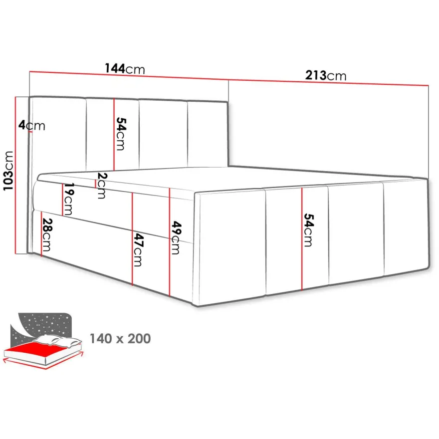Jenkkisänky LARS + sijauspatja, eri kokoja ja värivaihtoehtoja