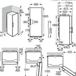 Jääkaappi AEG ORK6D391EW, 59.5cm, 396l, valkoinen