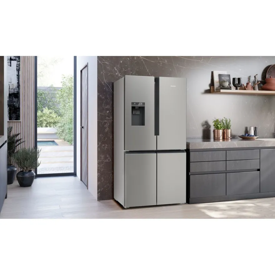Jääkaappipakastin French Door Siemens iQ500 KF96IAPEA 90.5, 375/199 l, vesiautomaatti, jääpalakone, teräs